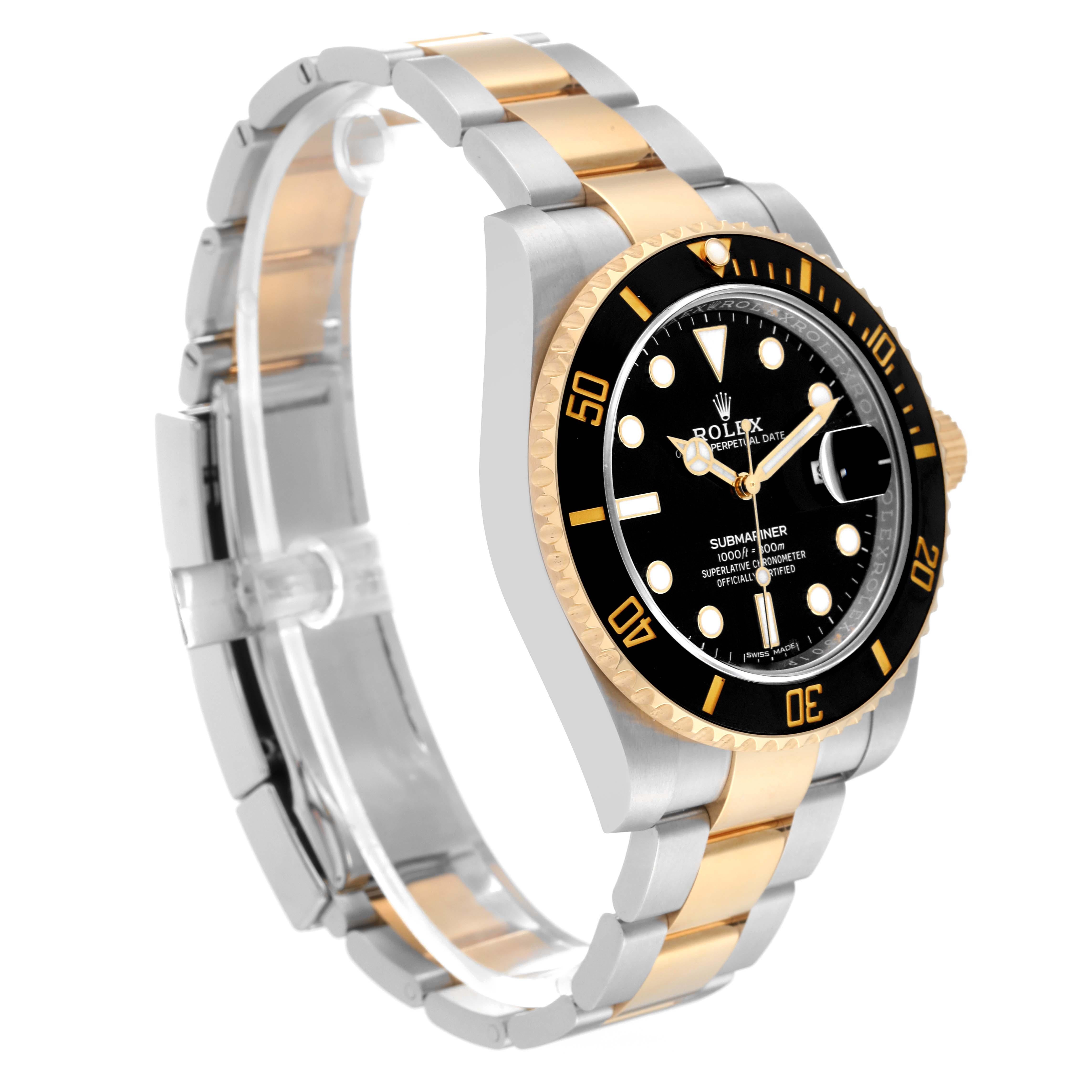 Rolex Submariner Steel Yellow Gold Black Dial Mens Watch 116613 Box Card 6