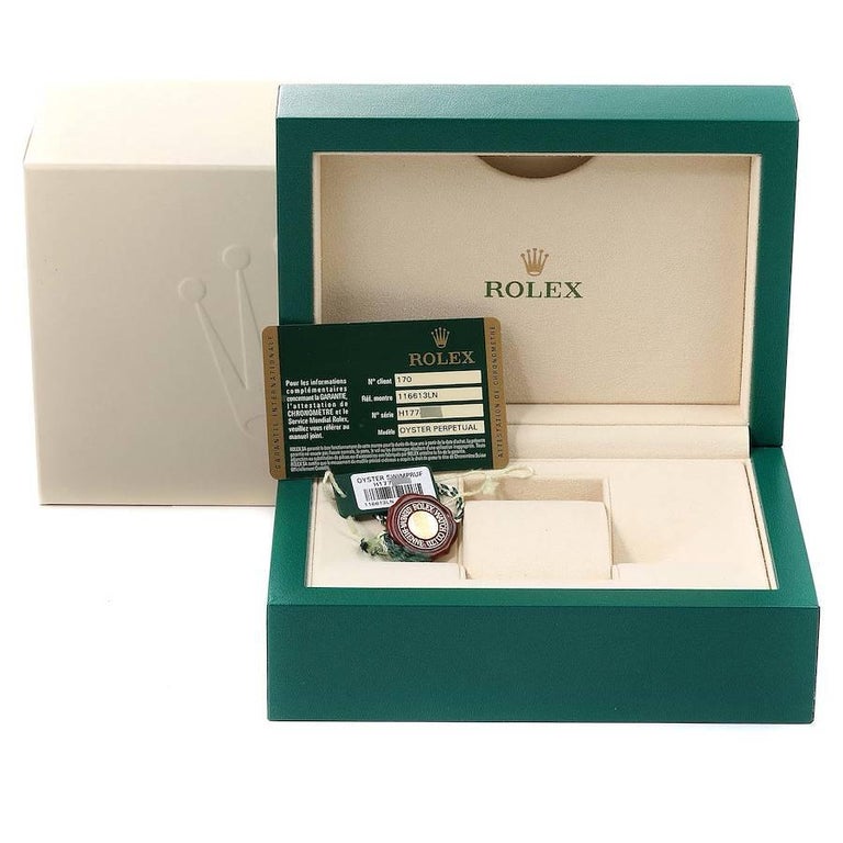 Rolex Submariner Steel Yellow Gold Black Dial Mens Watch 116613 Box Card For Sale 8