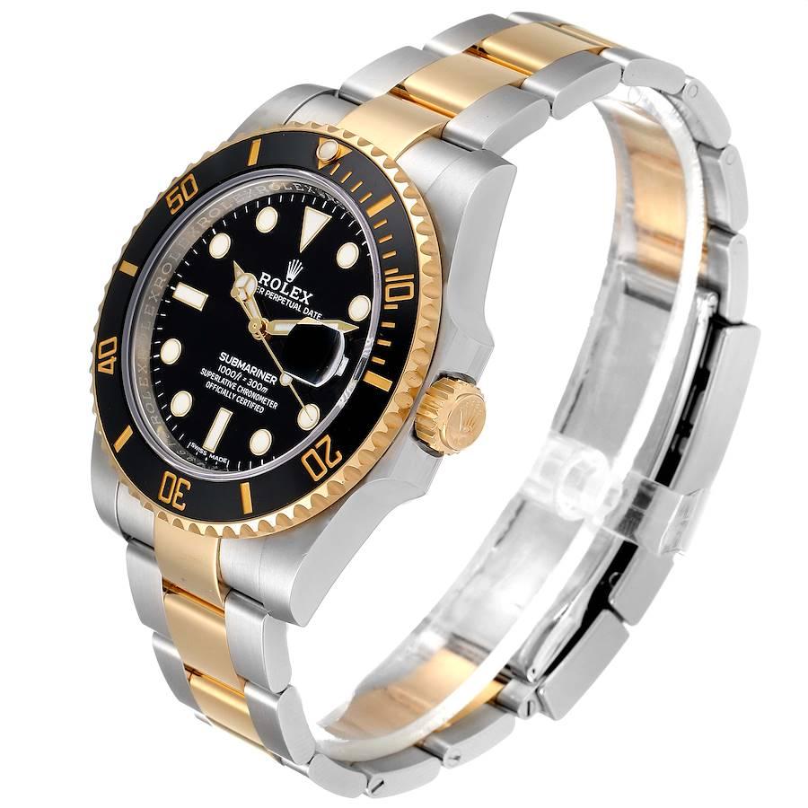 Rolex Submariner Steel Yellow Gold Black Dial Men's Watch 116613 Box Card 1