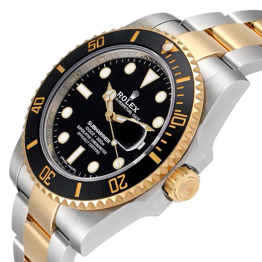 Rolex Submariner Steel Yellow Gold Black Dial Men's Watch 116613 Box Card 2