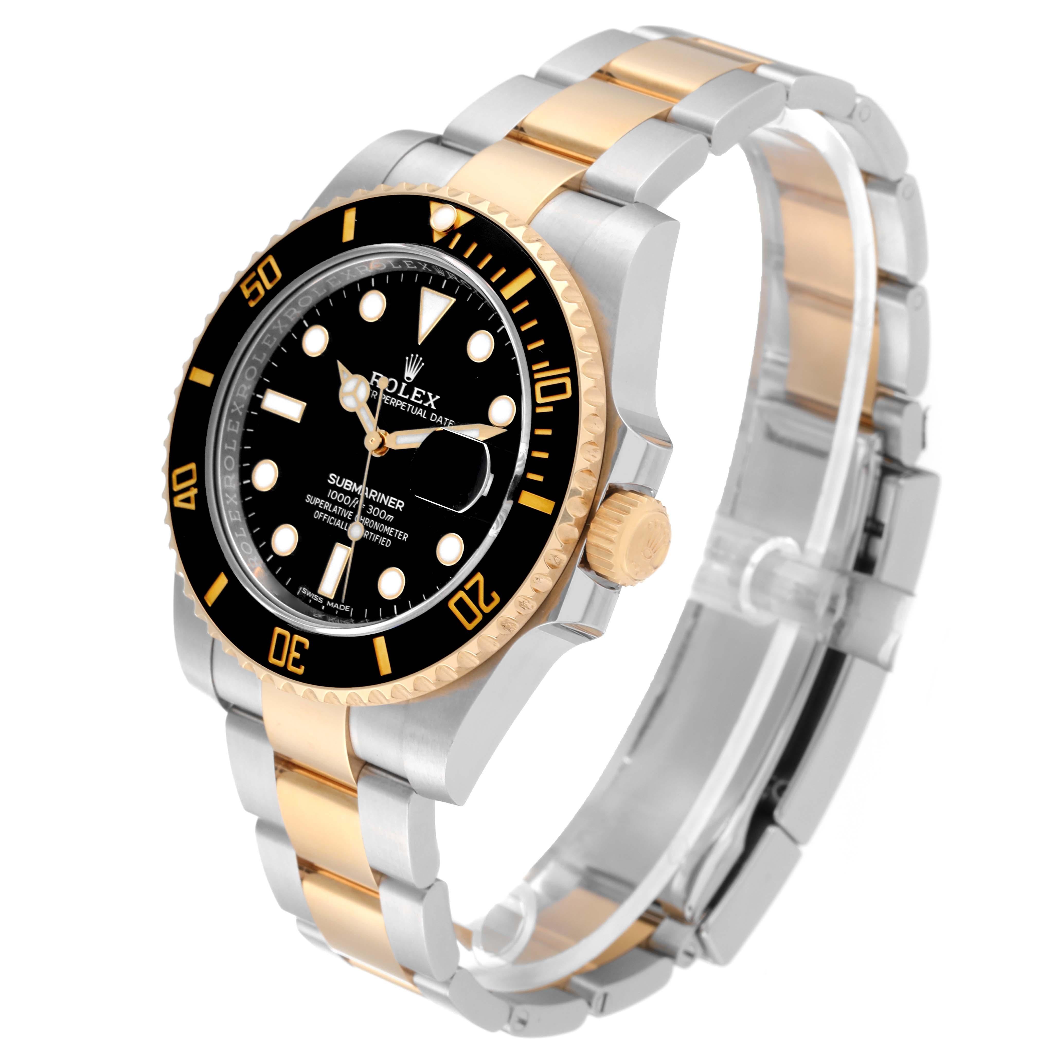 Rolex Submariner Steel Yellow Gold Black Dial Mens Watch 116613 Box Card 2