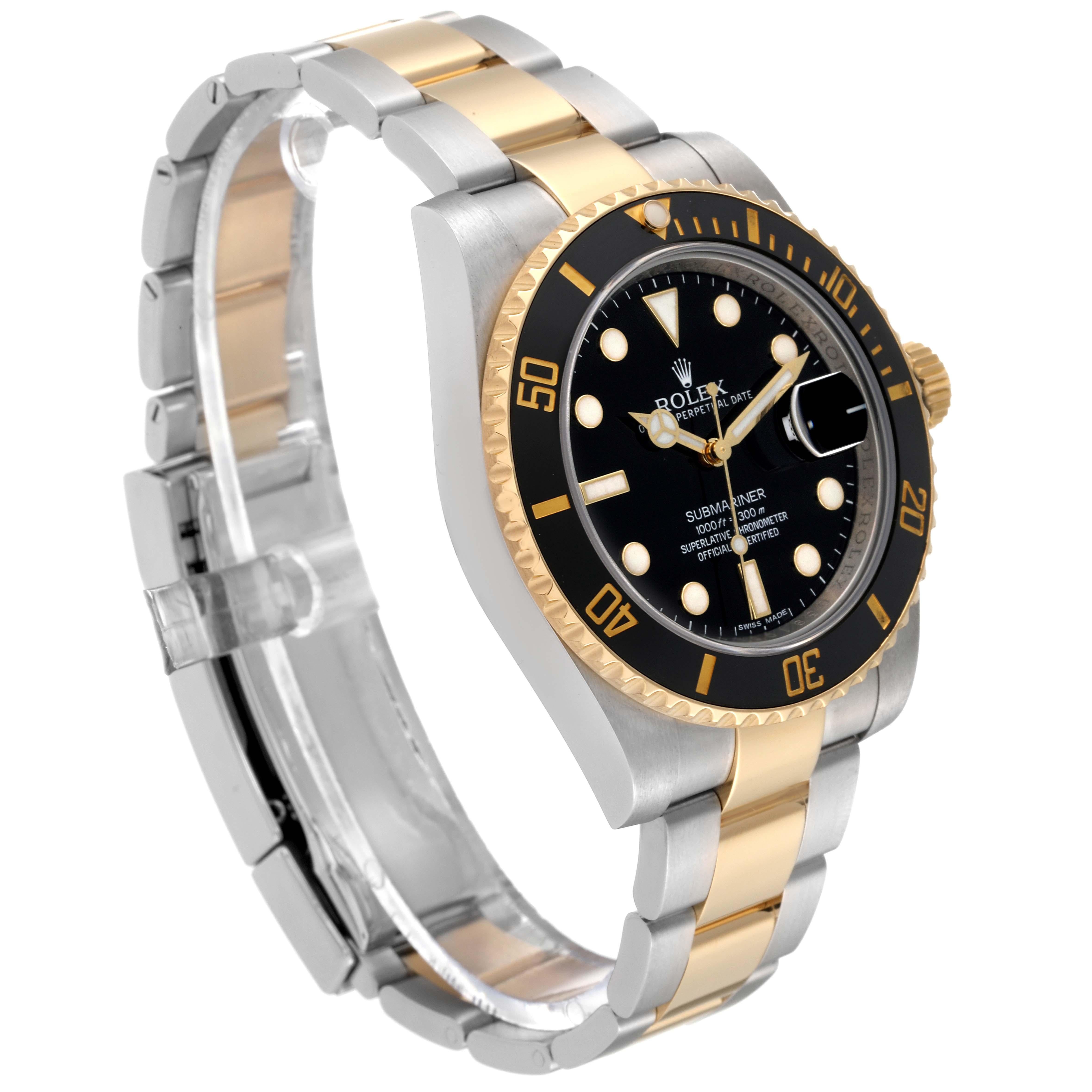 Rolex Submariner Steel Yellow Gold Black Dial Mens Watch 116613 Box Card 3
