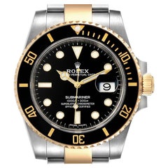 Rolex Submariner Steel Yellow Gold Black Dial Men's Watch 116613 Box Card