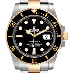 Rolex Submariner Steel Yellow Gold Black Dial Mens Watch 116613 Box Card