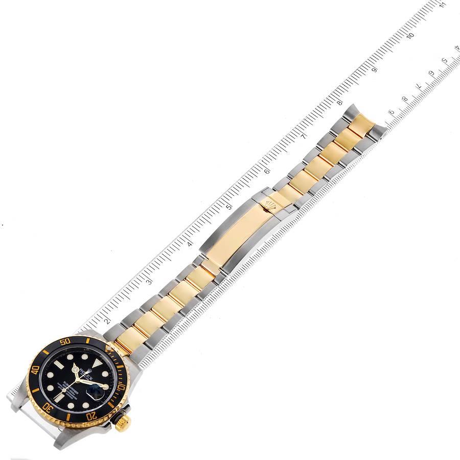 Rolex Submariner Steel Yellow Gold Black Dial Mens Watch 116613 en vente 6