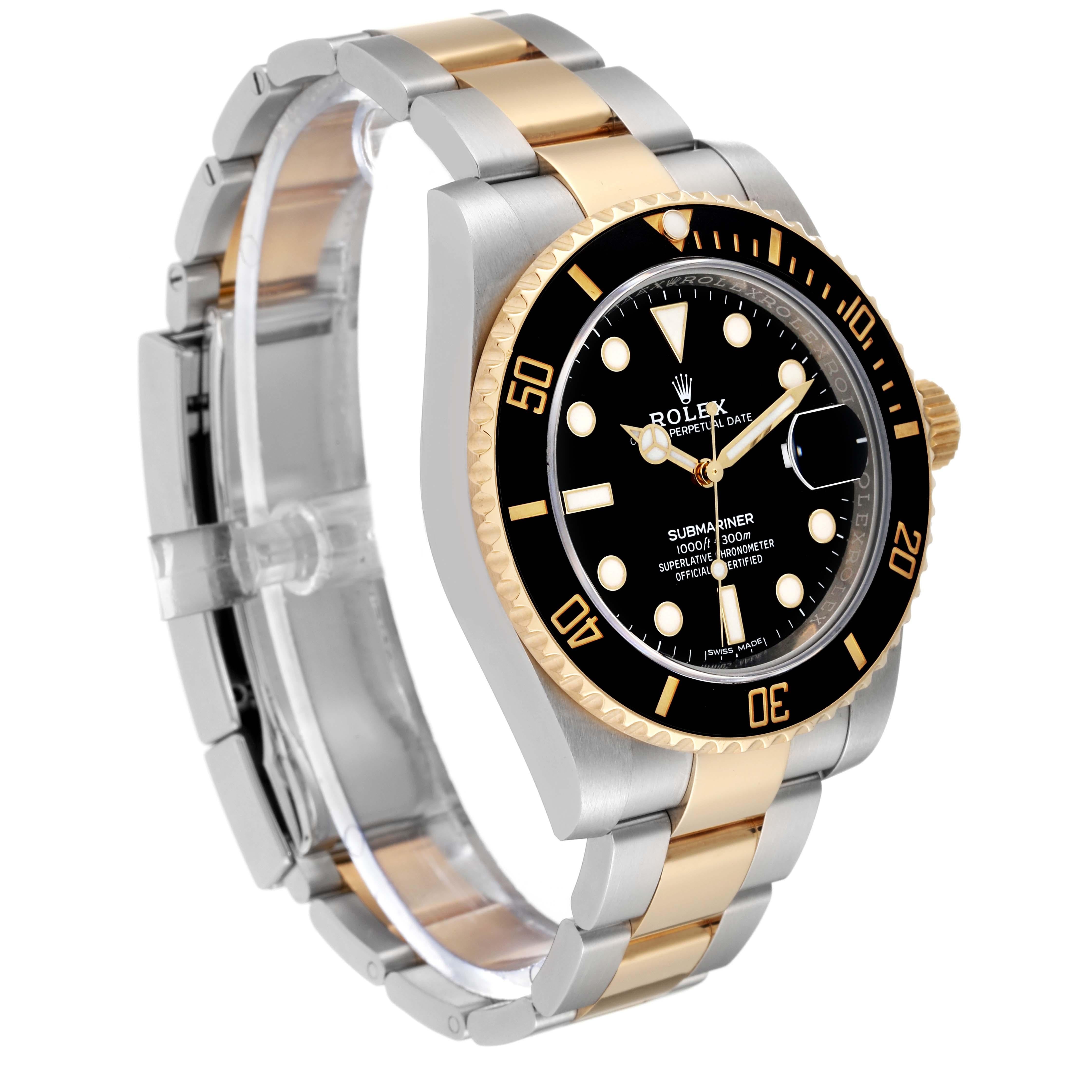 Men's Rolex Submariner Steel Yellow Gold Black Dial Mens Watch 116613