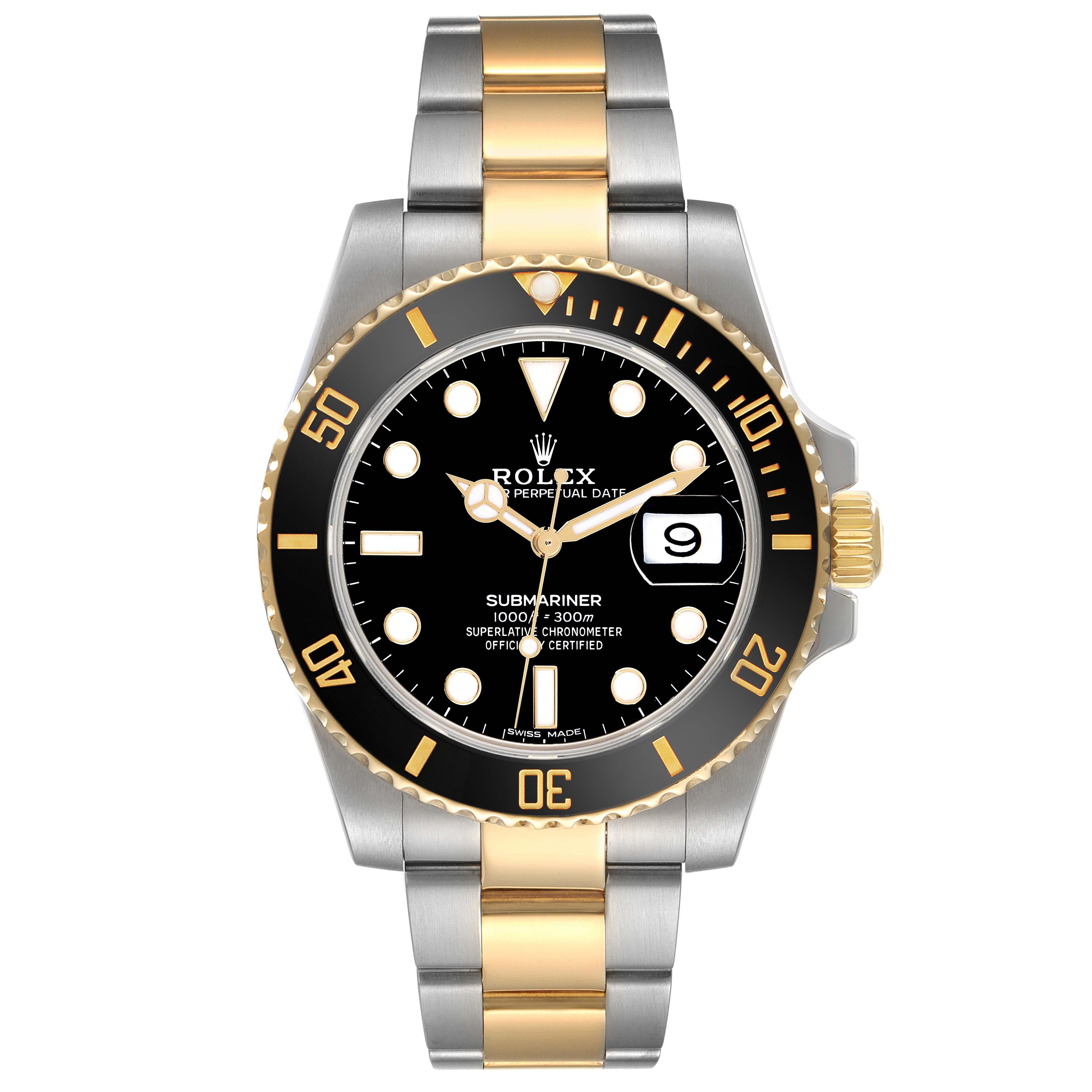 Rolex Submariner Steel Yellow Gold Black Dial Mens Watch 116613 2