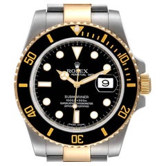 Rolex Submariner Steel Yellow Gold Black Dial Mens Watch 116613