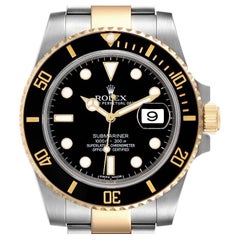 Rolex Submariner Steel Yellow Gold Black Dial Mens Watch 116613