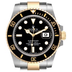 Rolex Submariner Steel Yellow Gold Black Dial Mens Watch 116613