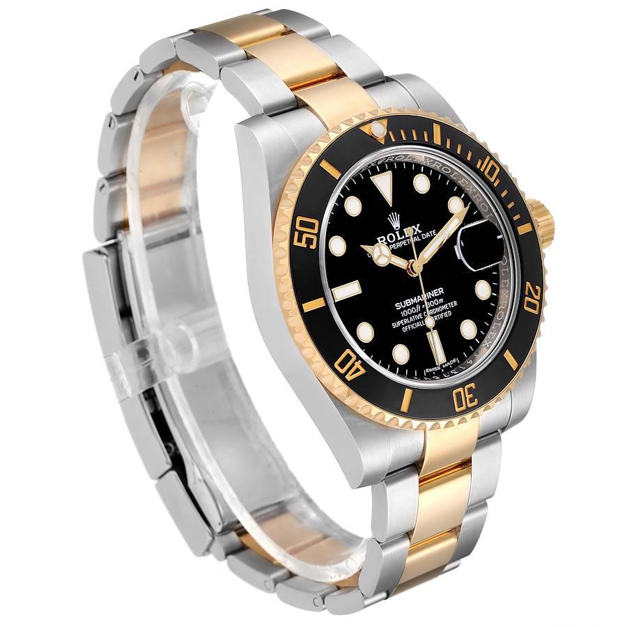 Rolex Submariner Steel Yellow Gold Black Dial Mens Watch 116613 Unworn In Excellent Condition For Sale In Atlanta, GA