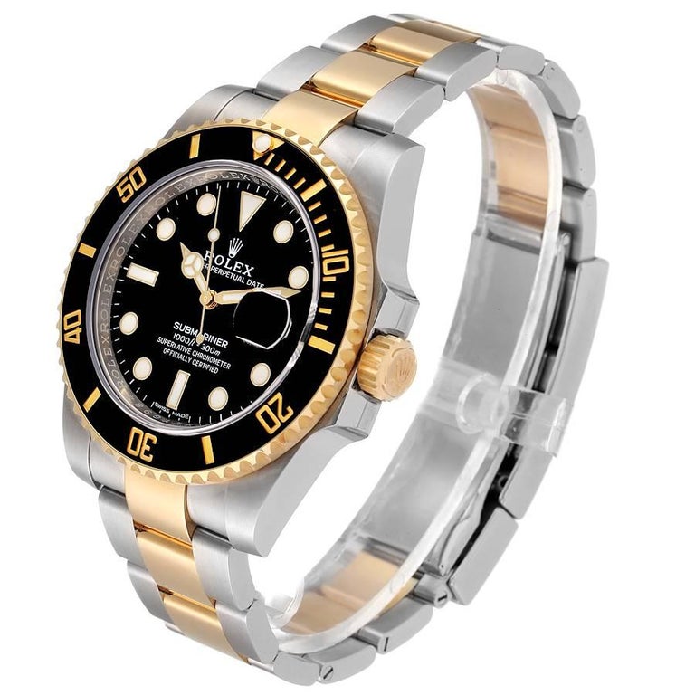 Men's Rolex Submariner Steel Yellow Gold Black Dial Mens Watch 116613 Unworn