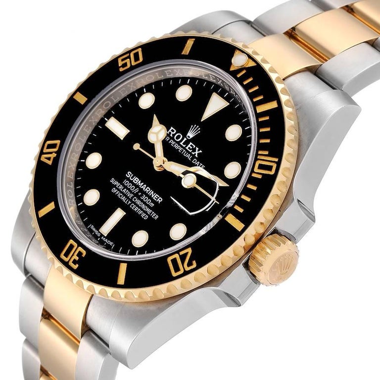 Rolex Submariner Steel Yellow Gold Black Dial Mens Watch 116613 Unworn 1