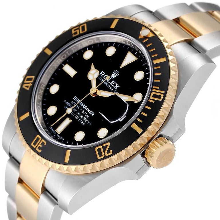 Rolex Submariner Steel Yellow Gold Black Dial Mens Watch 116613 Unworn 1