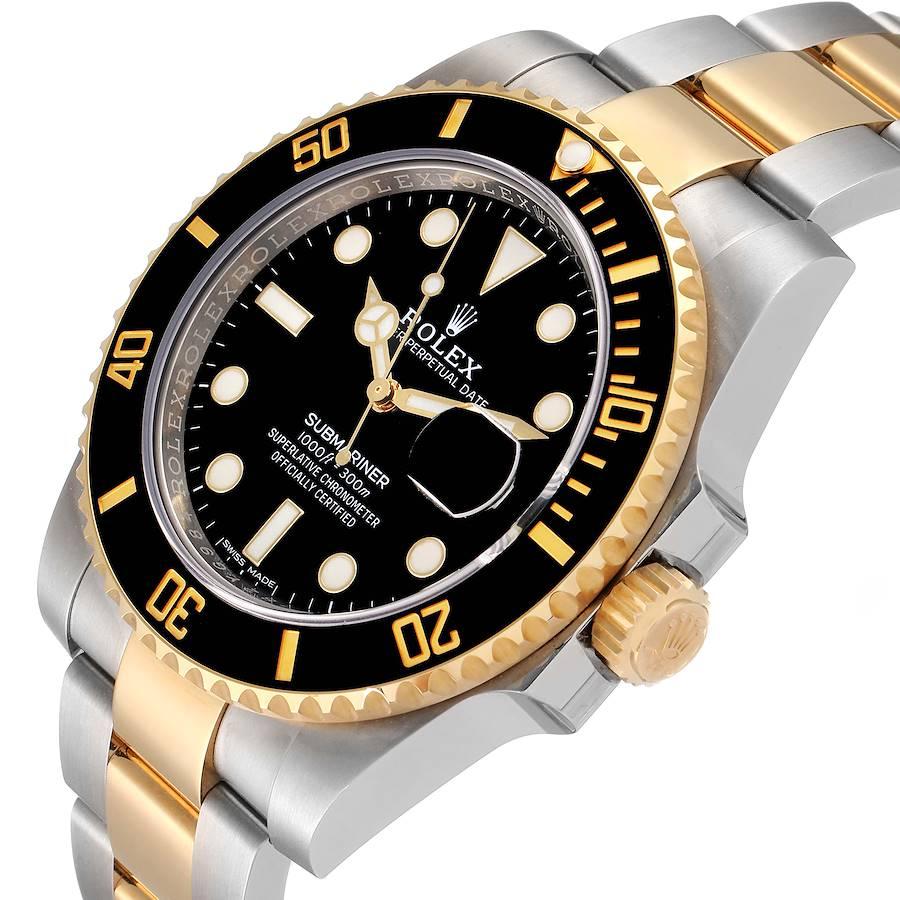 Men's Rolex Submariner Steel Yellow Gold Black Dial Mens Watch 116613 Unworn For Sale