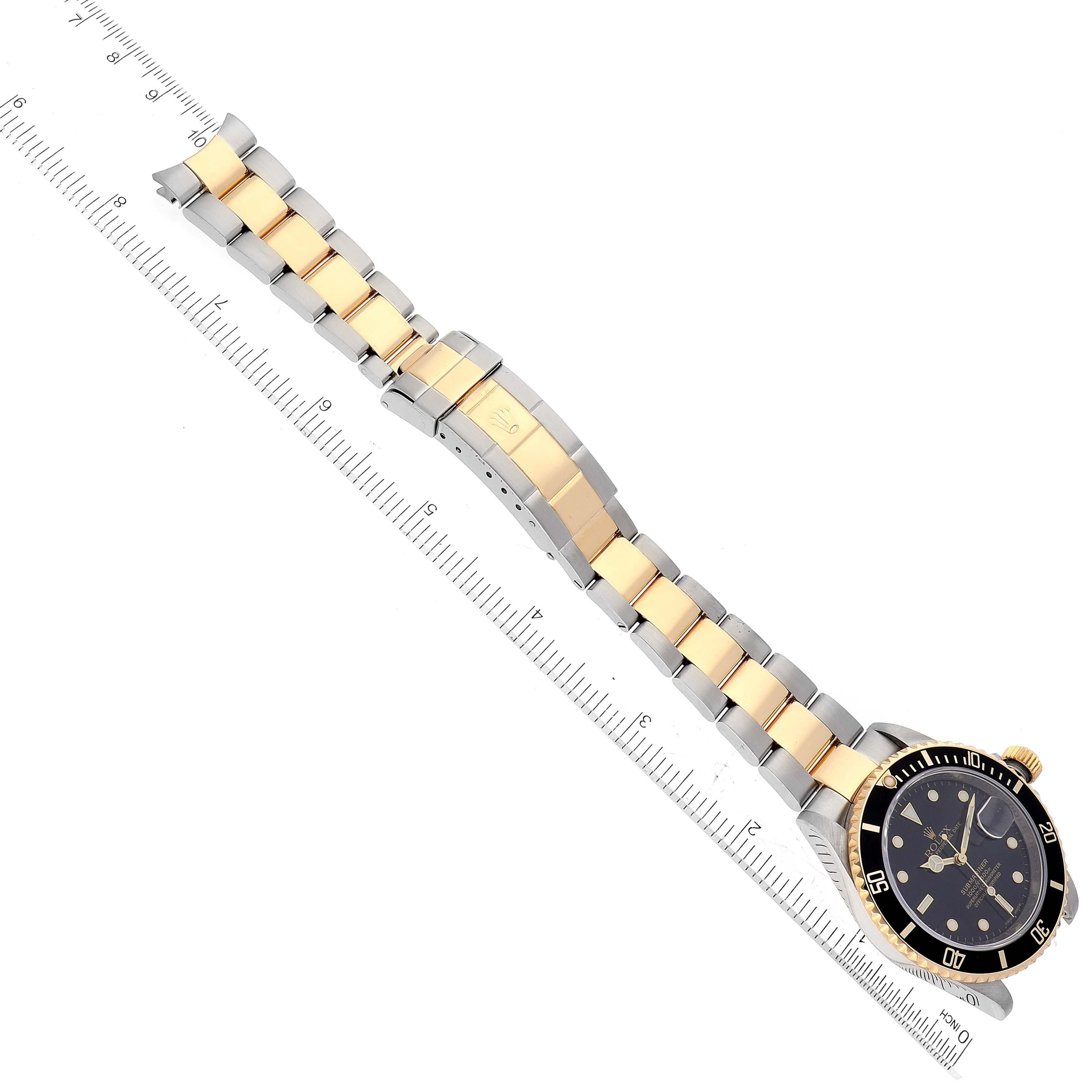Rolex Submariner Steel Yellow Gold Black Dial Mens Watch 16613 5