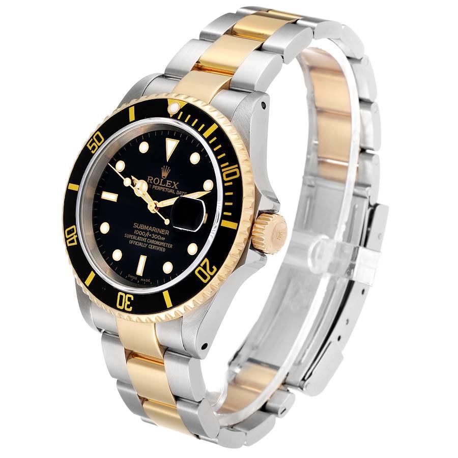 Men's Rolex Submariner Steel Yellow Gold Black Dial Mens Watch 16613