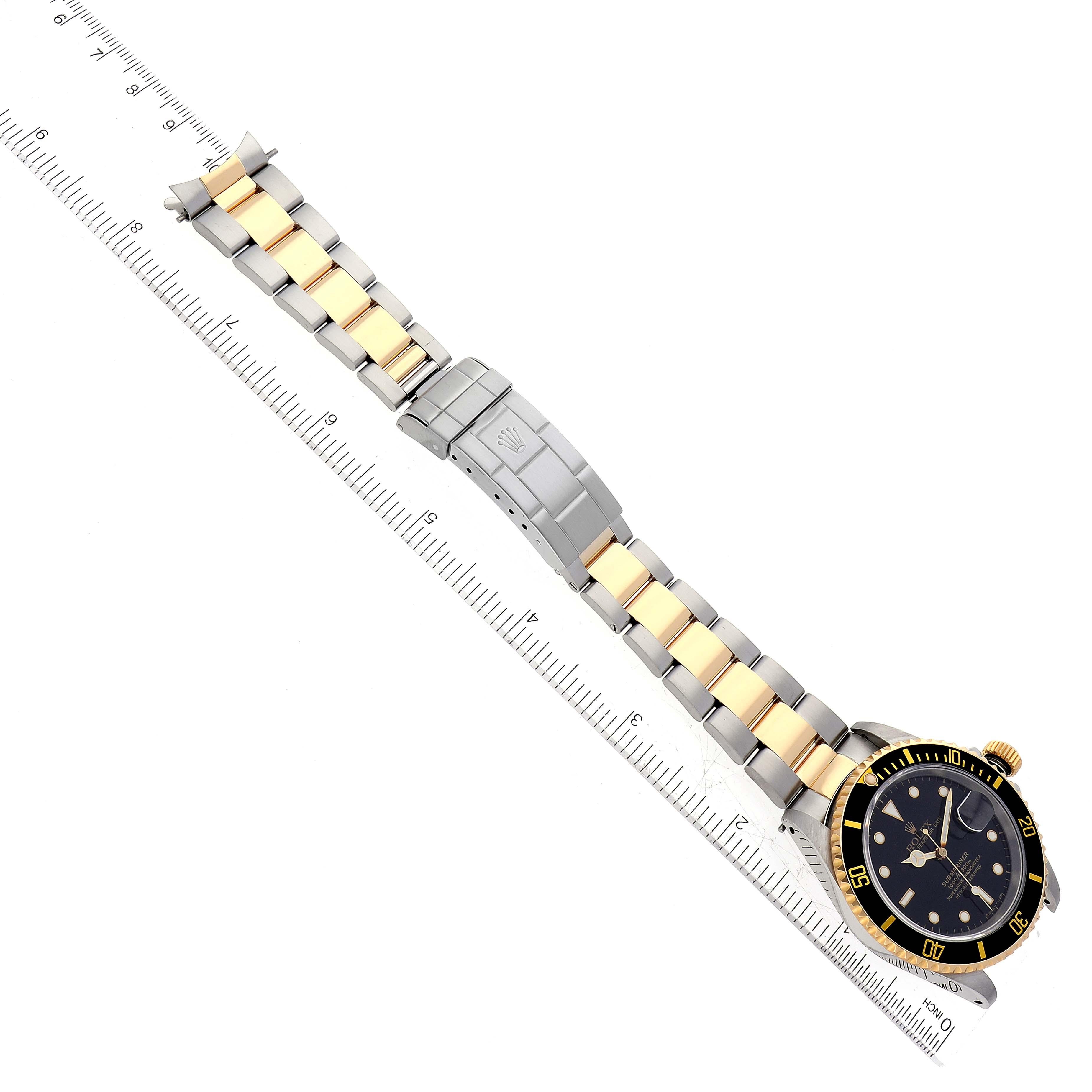Rolex Submariner Steel Yellow Gold Black Dial Mens Watch 16613 5