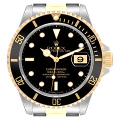Rolex Submariner Steel Yellow Gold Black Dial Mens Watch 16613