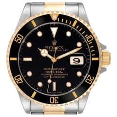 Rolex Submariner Steel Yellow Gold Black Dial Mens Watch 16613