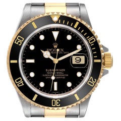 Rolex Submariner Steel Yellow Gold Black Dial Mens Watch 16613
