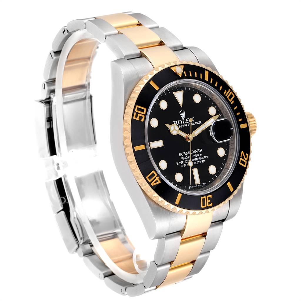 Rolex Submariner Steel Yellow Gold Black Dial Steel Men's Watch 116613 In Excellent Condition In Atlanta, GA