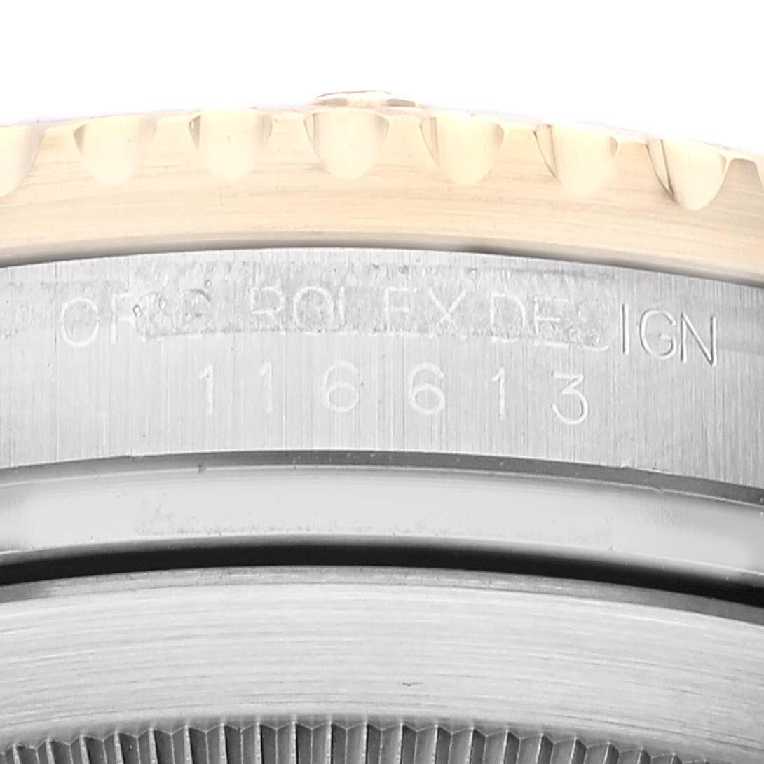 Rolex Submariner Steel Yellow Gold Black Diamond Dial Mens Watch 116613 1