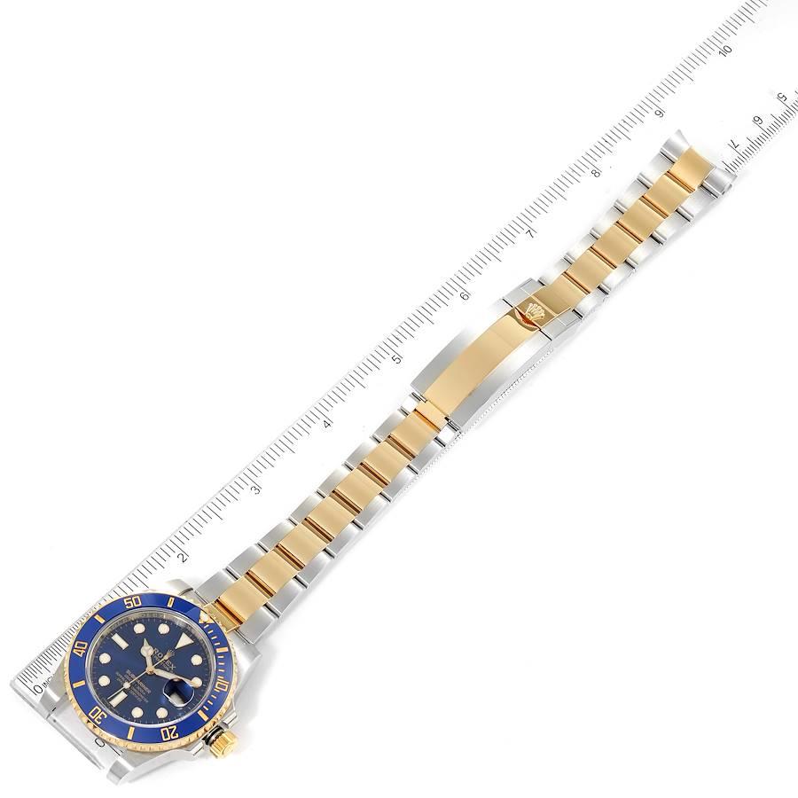 Rolex Submariner Steel Yellow Gold Blue Dial Mens Watch 116613 Box Card For Sale 6