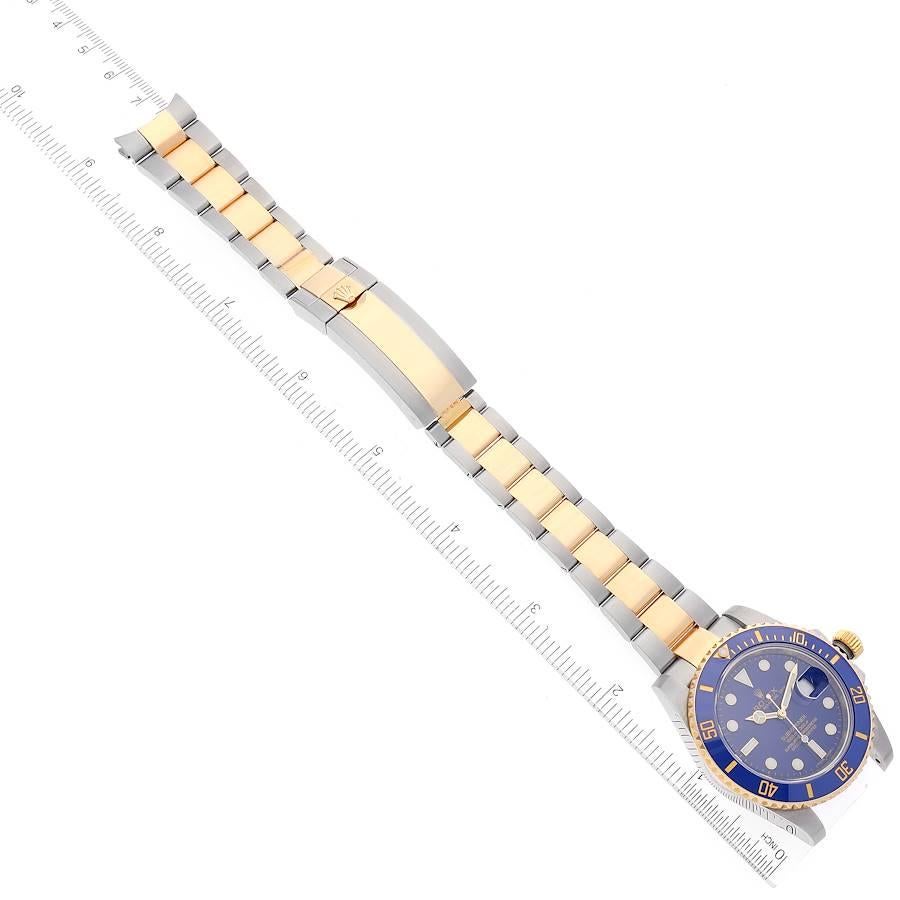 Rolex Submariner Stahl Gelbgold Blaues Zifferblatt Herrenuhr 116613 Box Card 7