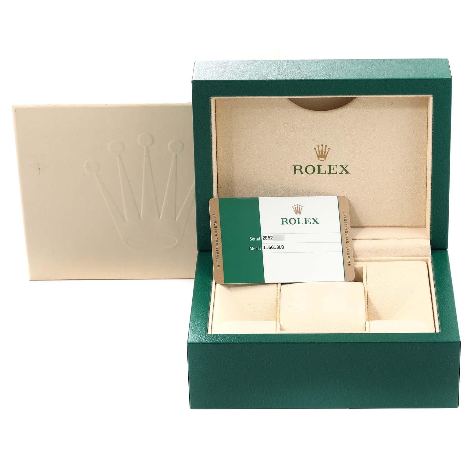 Rolex Submariner Steel Yellow Gold Blue Dial Mens Watch 116613 Box Card 7