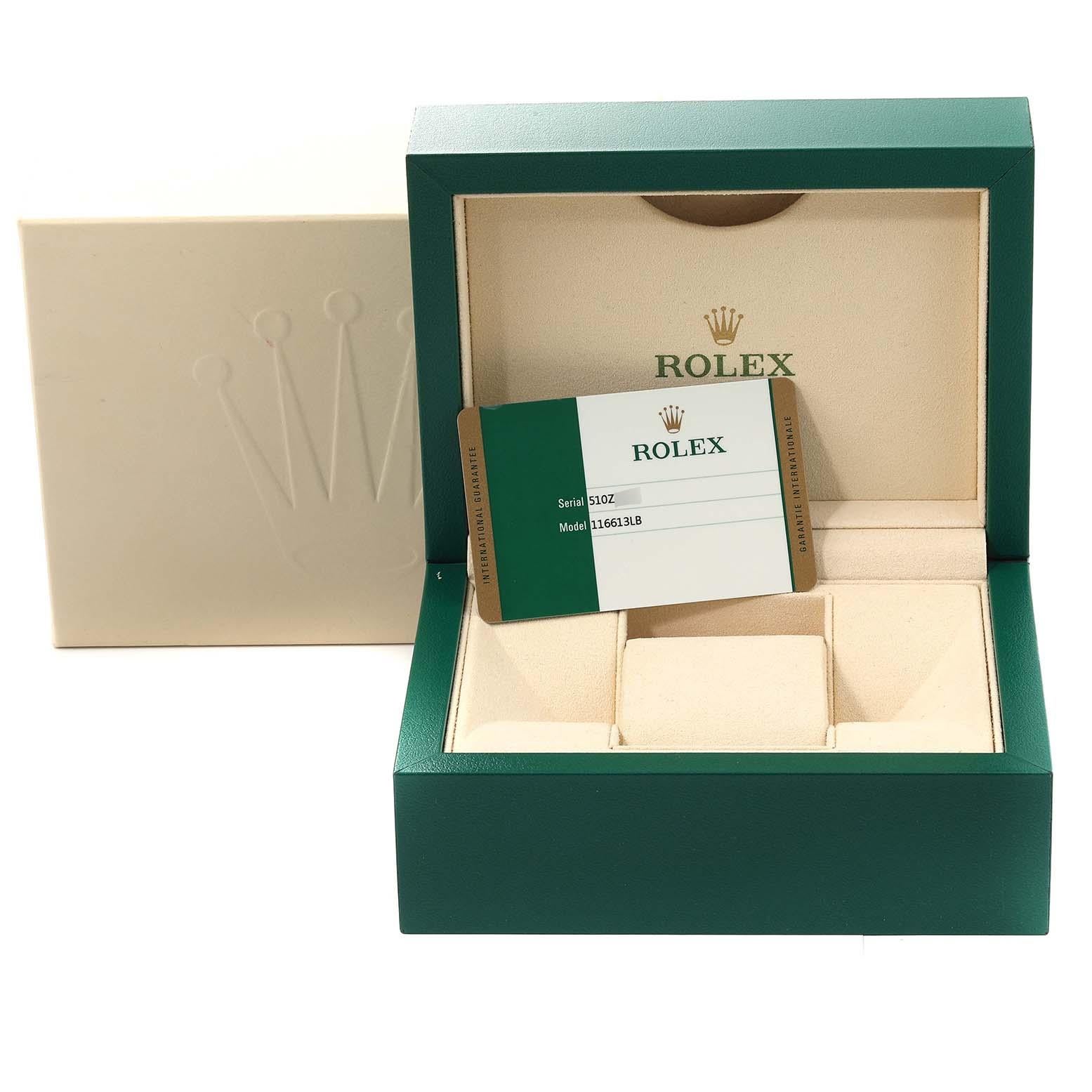 Rolex Submariner Steel Yellow Gold Blue Dial Mens Watch 116613 Box Card 7