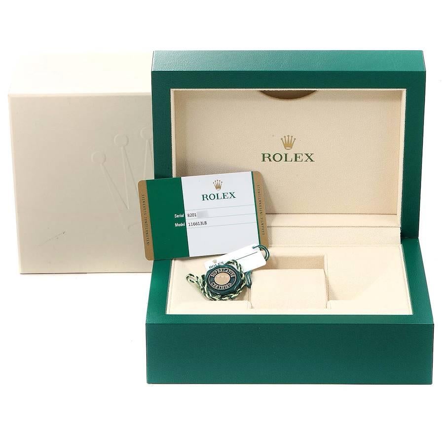 Rolex Submariner Steel Yellow Gold Blue Dial Mens Watch 116613 Box Card For Sale 8
