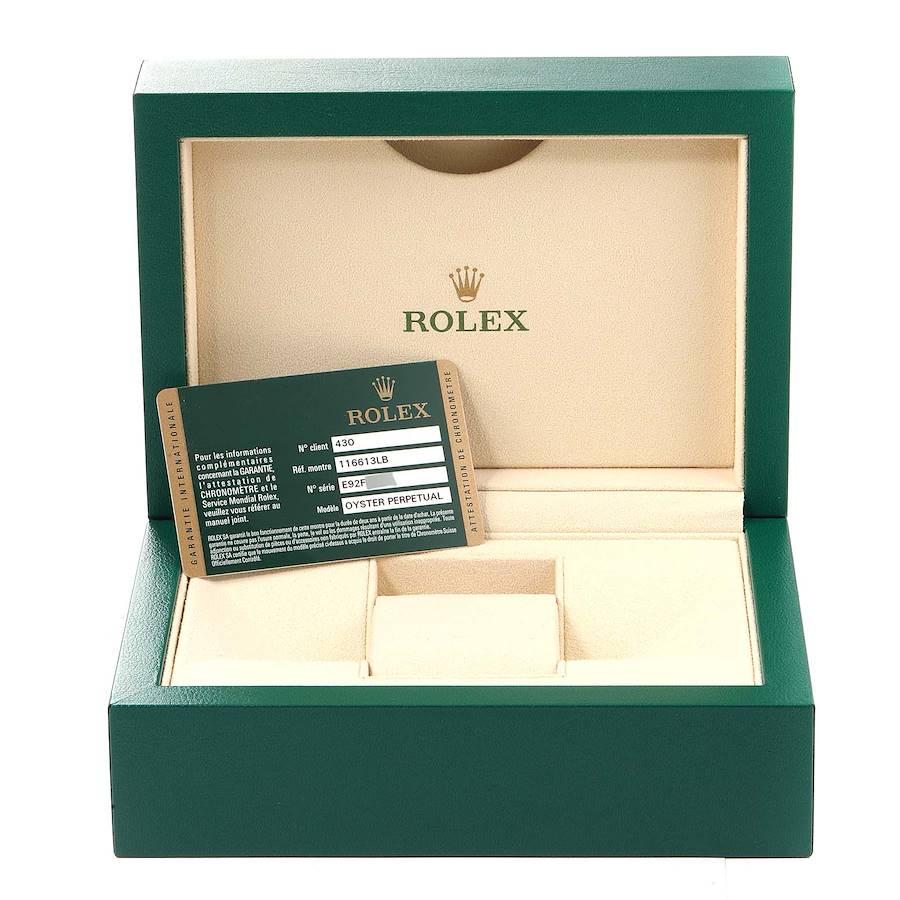 Rolex Submariner Steel Yellow Gold Blue Dial Mens Watch 116613 Box Card For Sale 7