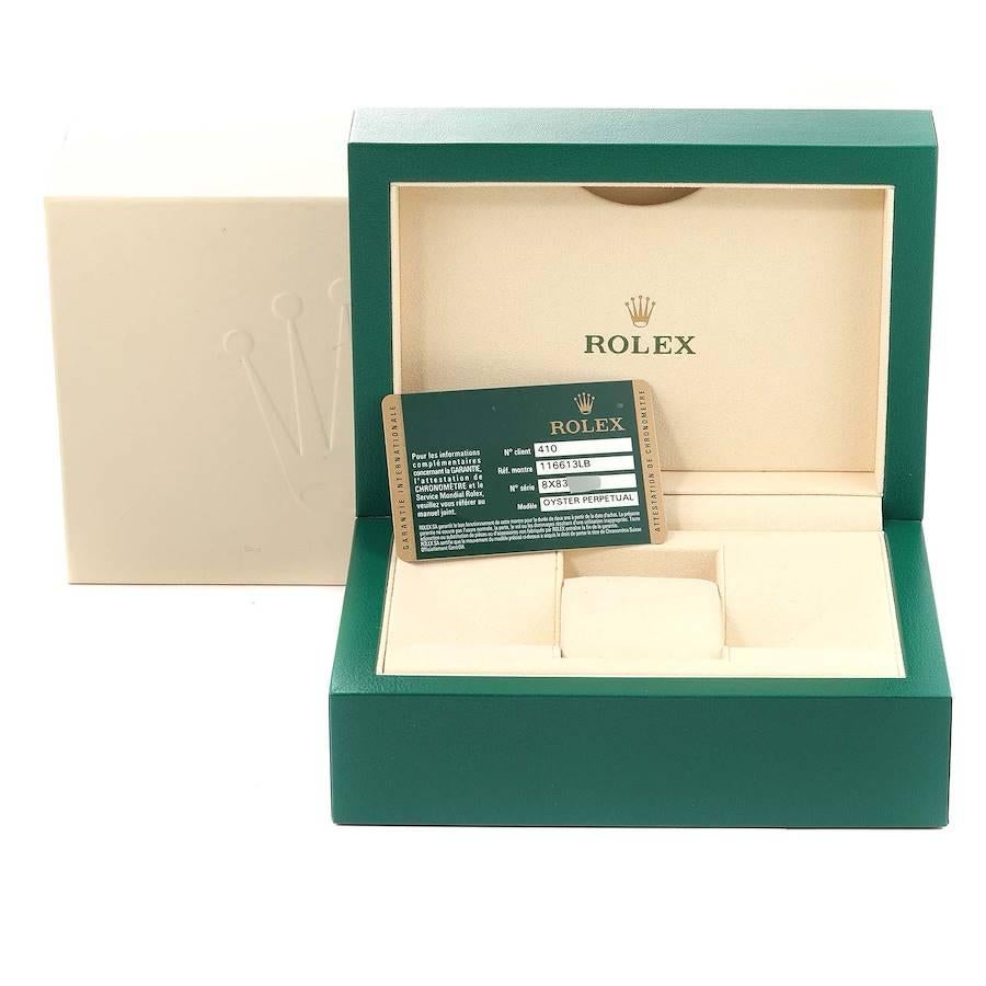 Rolex Submariner Steel Yellow Gold Blue Dial Mens Watch 116613 Box Card For Sale 8