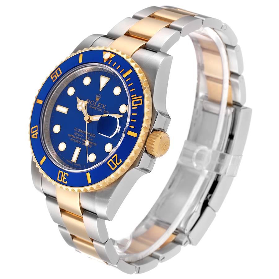 Rolex Submariner Stahl Gelbgold Blaues Zifferblatt Herrenuhr 116613 Box Card 1