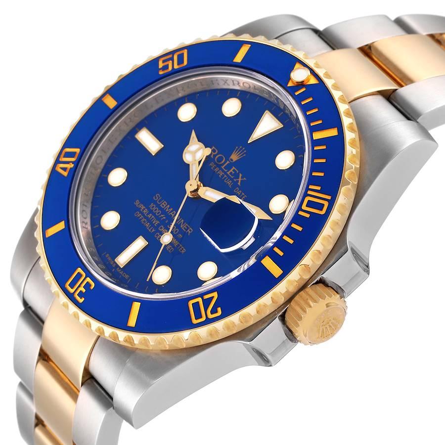 Rolex Submariner Stahl Gelbgold Blaues Zifferblatt Herrenuhr 116613 Box Card 2