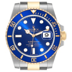 Rolex Submariner Acciaio Oro Giallo Quadrante Blu Orologio Uomo 116613 Scheda Scatola