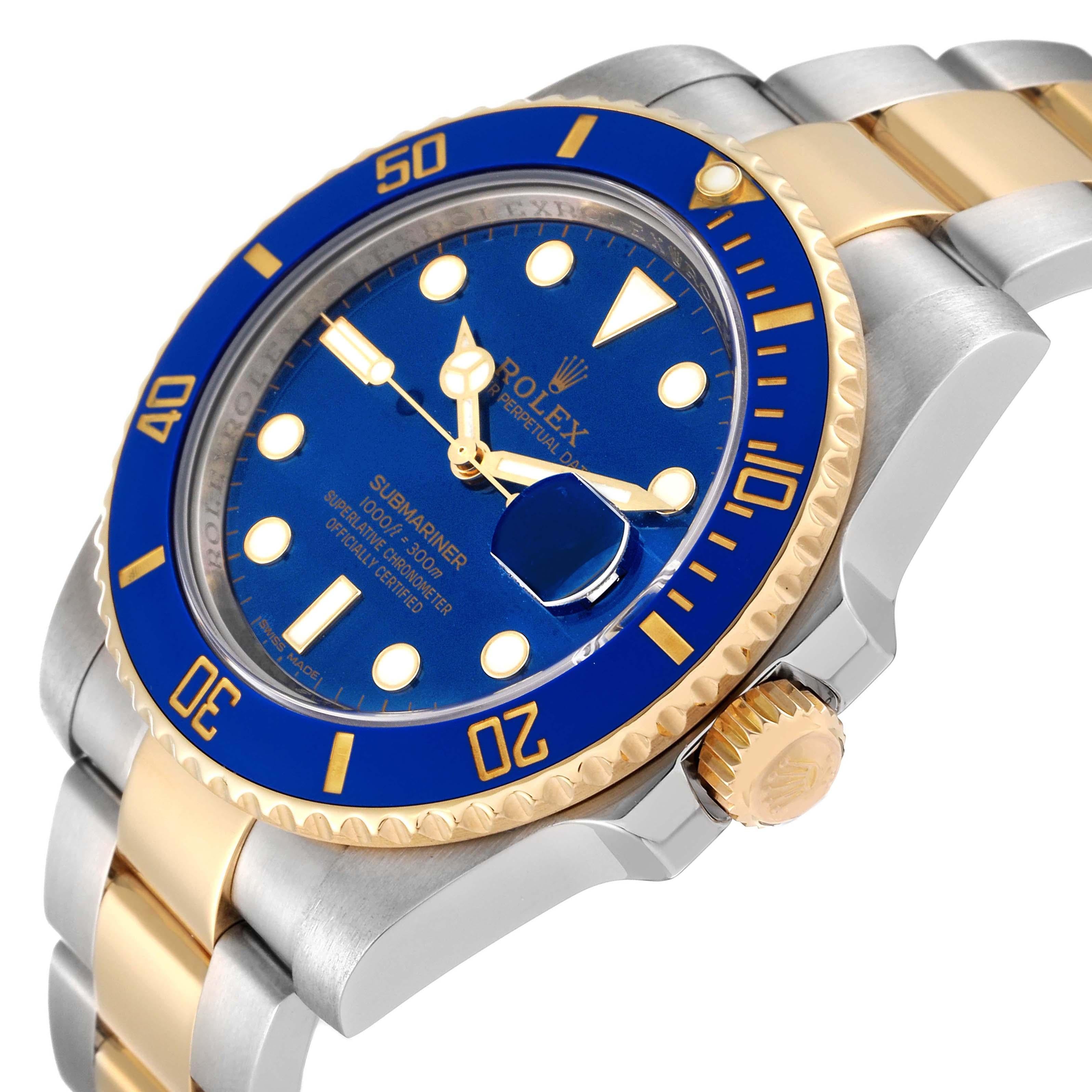 Rolex Submariner Steel Yellow Gold Blue Dial Mens Watch 116613 For Sale 1