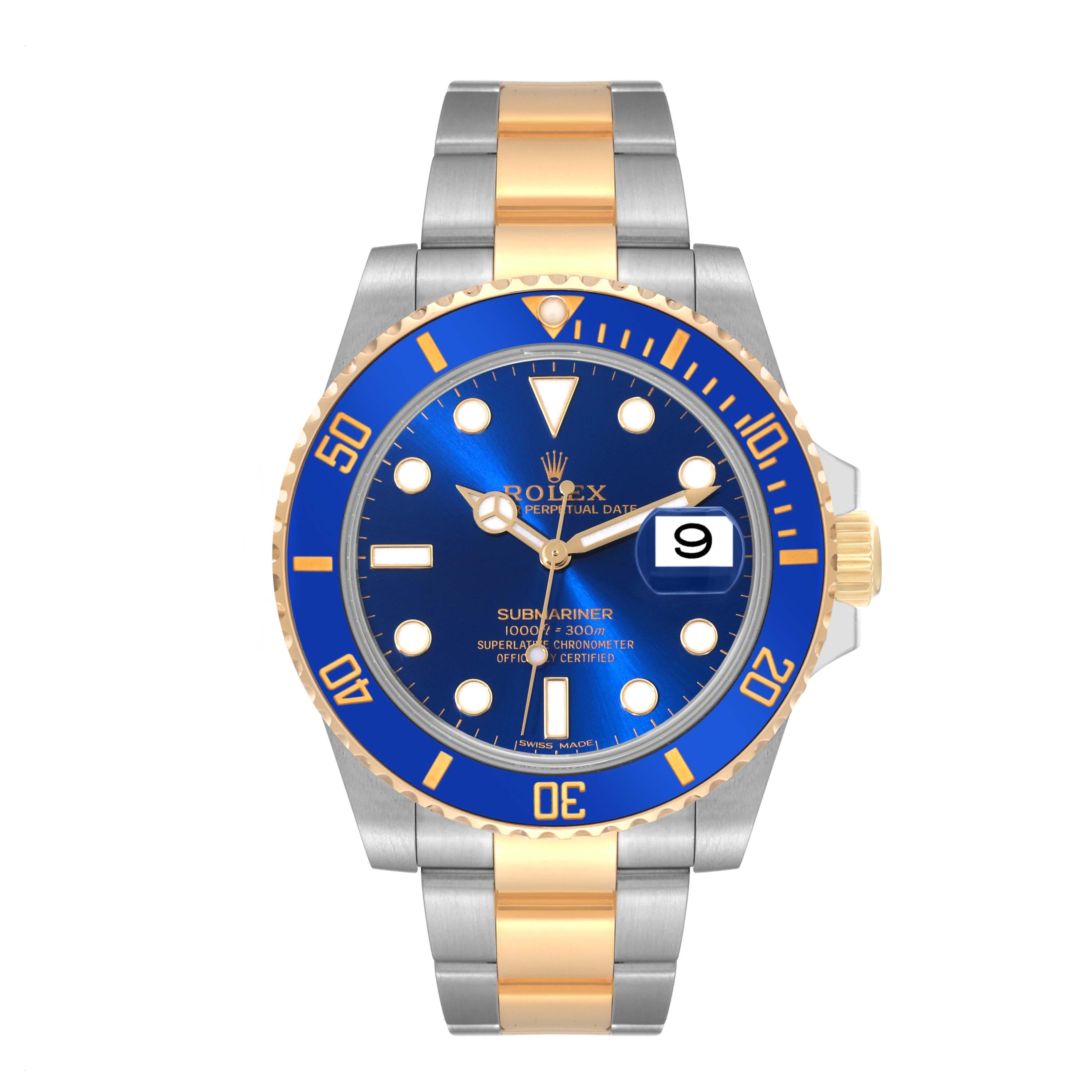 Rolex Submariner Steel Yellow Gold Blue Dial Mens Watch 116613 2