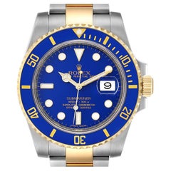 Rolex Submariner Steel Yellow Gold Blue Dial Mens Watch 116613