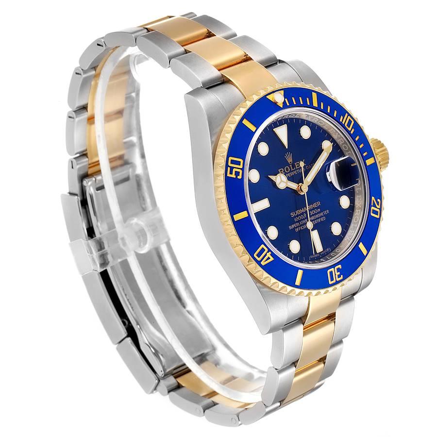 Rolex Submariner Stahl Gelbgold Blau Zifferblatt Herrenuhr 116613 Ungetragen im Zustand „Hervorragend“ im Angebot in Atlanta, GA