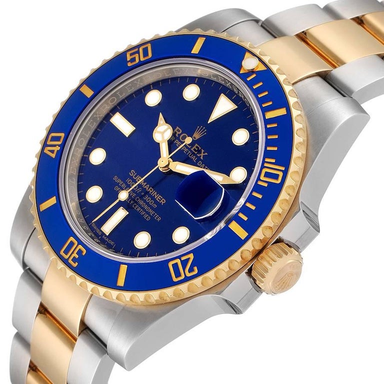 Rolex Submariner Steel Yellow Gold Blue Dial Mens Watch 116613 Unworn 1