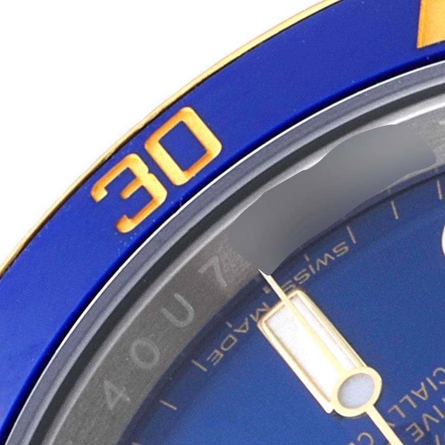 Rolex Submariner Stahl Gelbgold Blau Zifferblatt Herrenuhr 116613 Ungetragen im Angebot 3