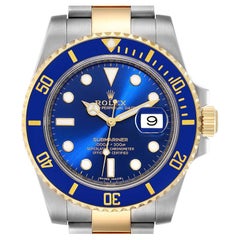 Rolex Submariner Steel Yellow Gold Blue Dial Mens Watch 116613 Unworn