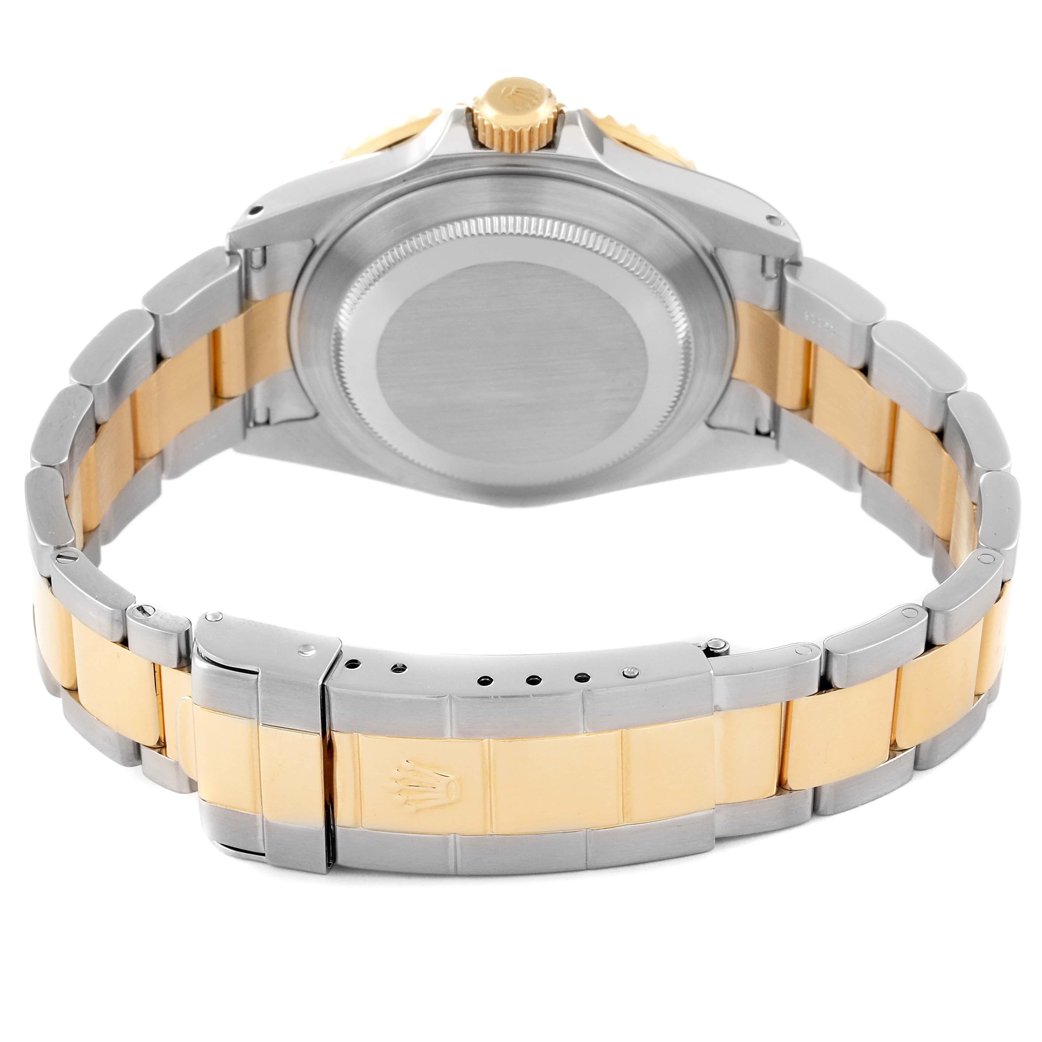 Rolex Submariner Acero Oro Amarillo Diamante Zafiro Esfera Serti Reloj Caballero 16613 5