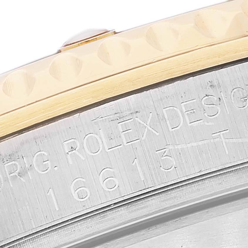 Rolex Submariner Steel Yellow Gold Diamond Sapphire Serti Dial Mens Watch 16613 In Excellent Condition In Atlanta, GA