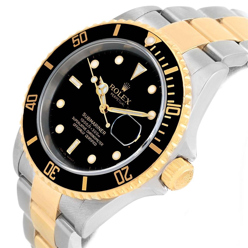 Rolex Submariner Steel Yellow Gold Men's Watch 16613 Box Papers In Excellent Condition For Sale In Atlanta, GA