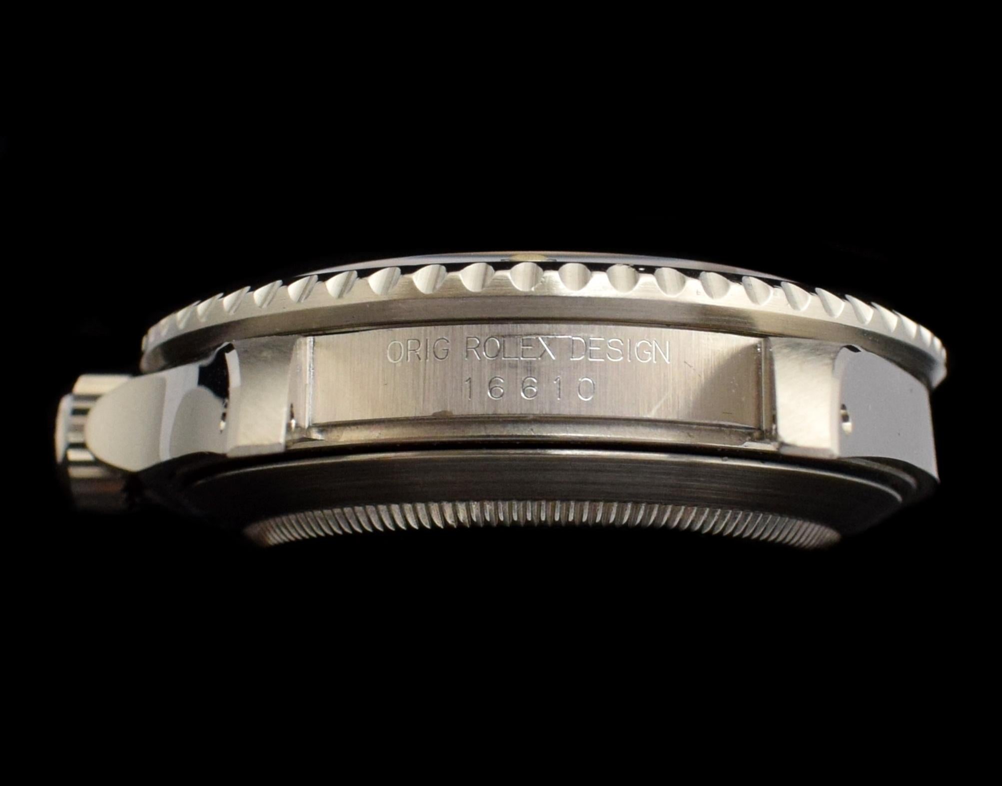 Montre automatique Rolex Submariner Tiffany & Co. 16610 en acier avec boîte en papier, 1991 3