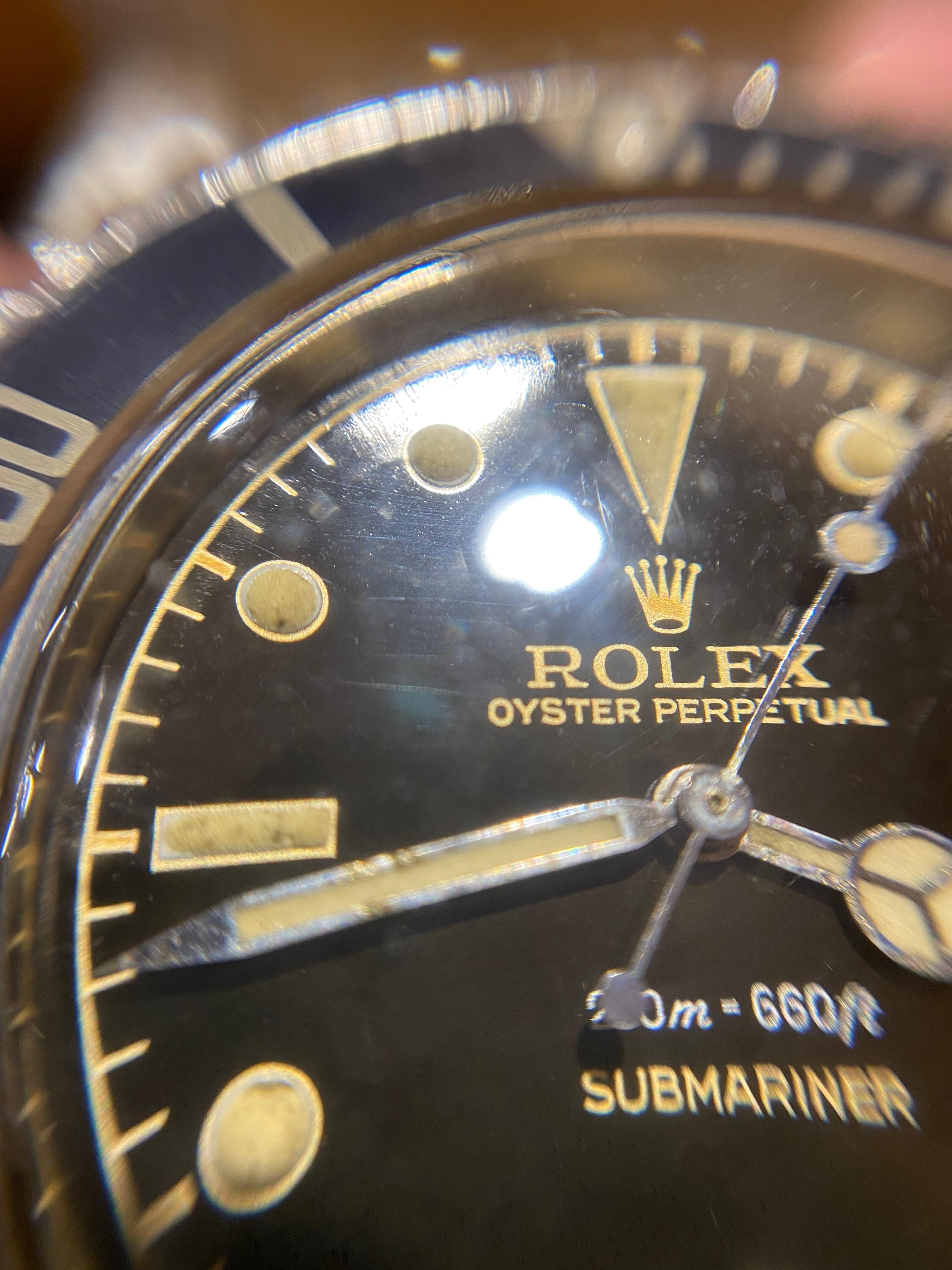Rolex Submariner Tropical Braun glänzendes vergoldetes Zifferblatt 5512 Stahl Automatikuhr 1960 im Angebot 8