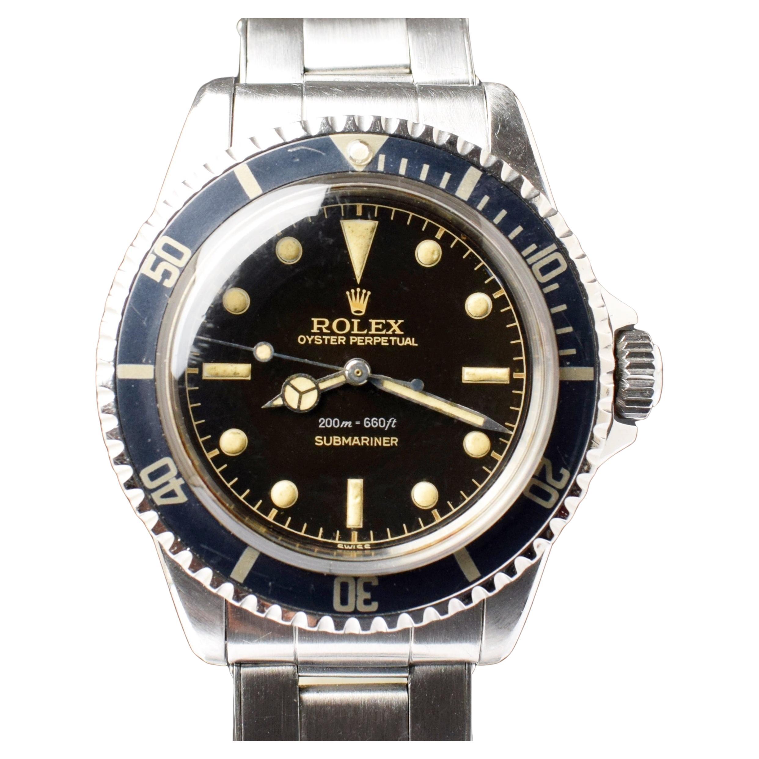 Rolex Submariner Tropical Brown Glossy Gilt Dial 5512 Steel Automatic Watch 1960 For Sale